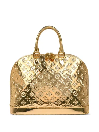 Pre-owned Louis Vuitton 2008 Alma Mm Miroir Handbag In Gold