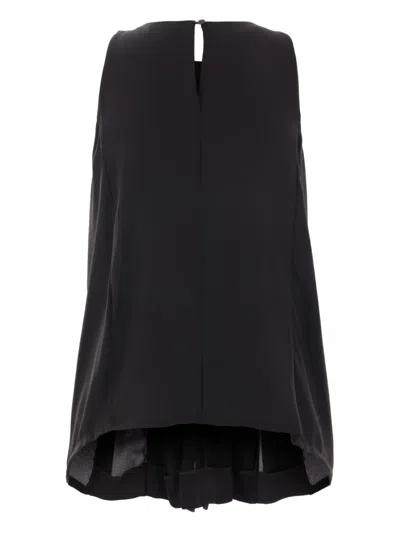 Maria Calderara Draped Crew-neck Top In Black