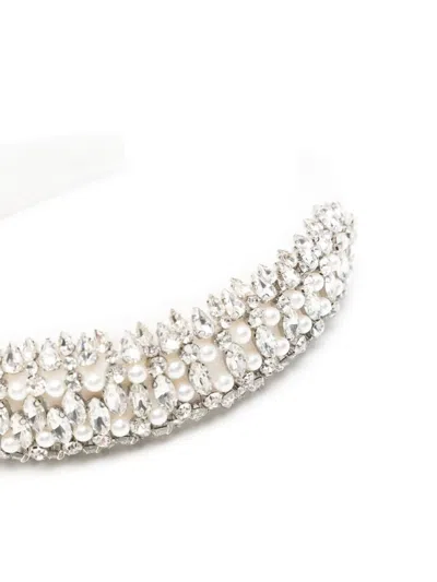 Self-portrait Crystal-embellished Headband In Metallic