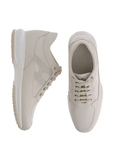 Hogan Logo-patch Low-top Sneakers In Gold