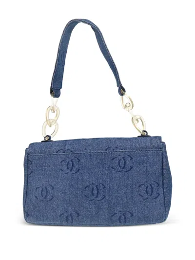 Pre-owned Chanel 2002 Interlocking-cc Denim Handbag
