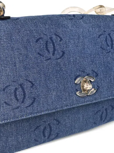 Pre-owned Chanel 2002 Interlocking-cc Denim Handbag