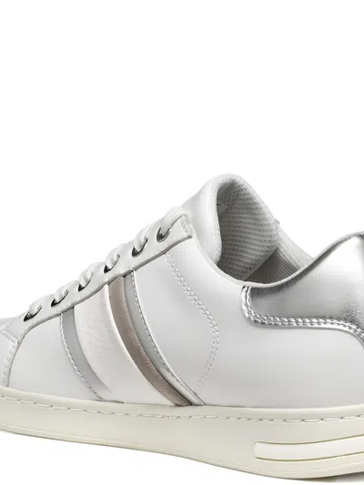 Geox Leather Panelled Sneakers In White