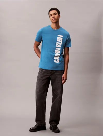 Calvin Klein Jeans Est.1978 Calvin Klein Men's Vertical Logo Graphic Classic T-shirt In Blue