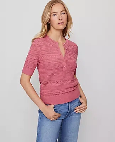 Ann Taylor Weekend Collection Scalloped Henley Sweater