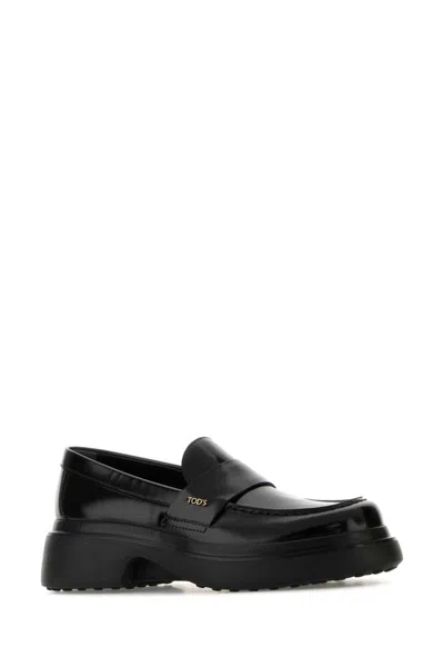 Tod's Leather Loafers With Chunky Sole And Glossy Finish