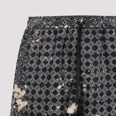 Amiri Men Black Ma Quad Bleach Bandana Shorts In Gray