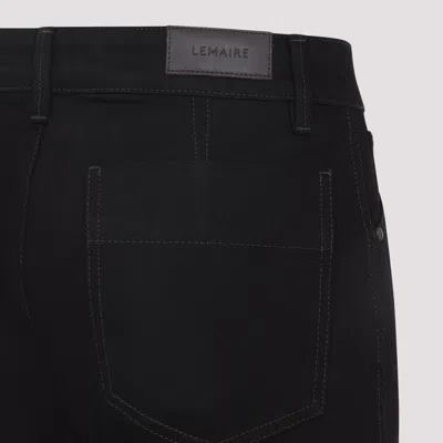 Lemaire High-rise Waist Straight Leg Trousers In Black