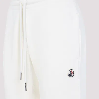 Moncler Cotton Fleece Track Pants With Elastic Cuffs In White
