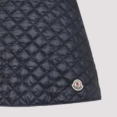 Moncler Navy Blue Diamond-quilted Mini Skirt In Blue