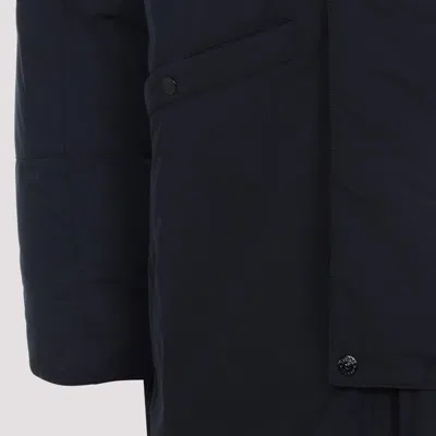 Stone Island Tech Fabric Hooded Parka In Blue