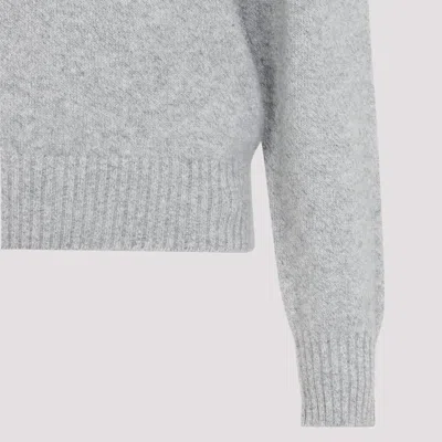 Carven V-neck Cashmere Sweater In Gray