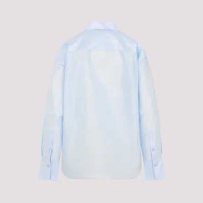 Carven Logo Embroidered Buttoned Shirt In Blue