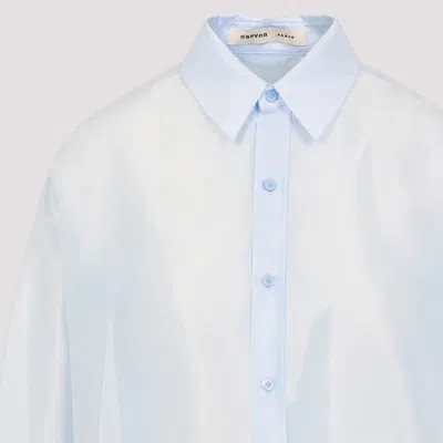 Carven Logo Embroidered Buttoned Shirt In Blue