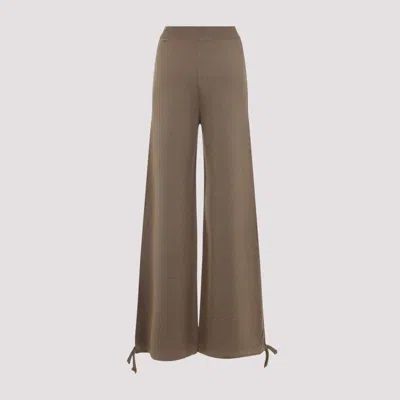 Max Mara Nigeria Wool Wide-leg Pants In Brown
