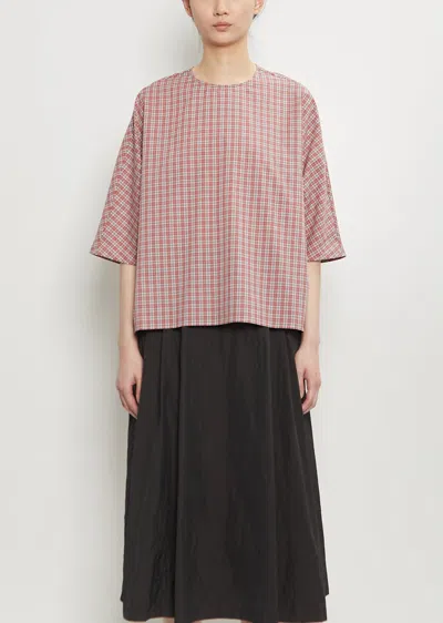 Apuntob Cotton Plaid Boxy Top