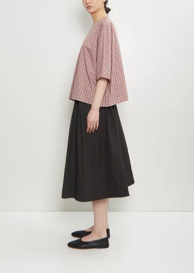 Apuntob Cotton Plaid Boxy Top