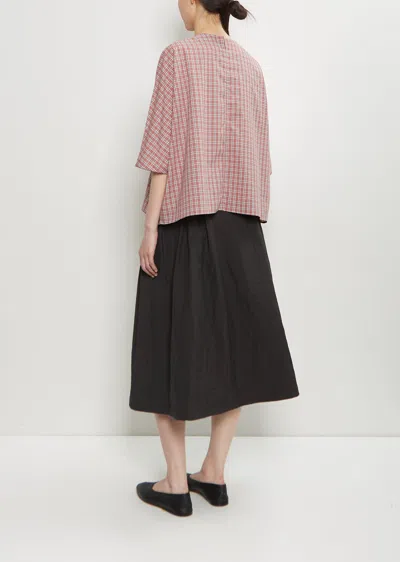 Apuntob Cotton Plaid Boxy Top