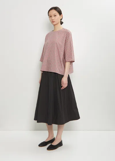 Apuntob Cotton Plaid Boxy Top