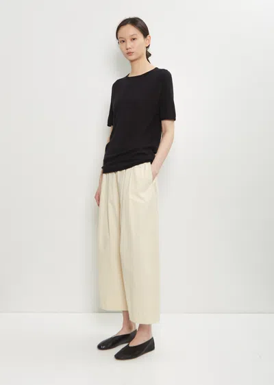 Apuntob Cotton Pleated Wide Pull On Pant In Neutral