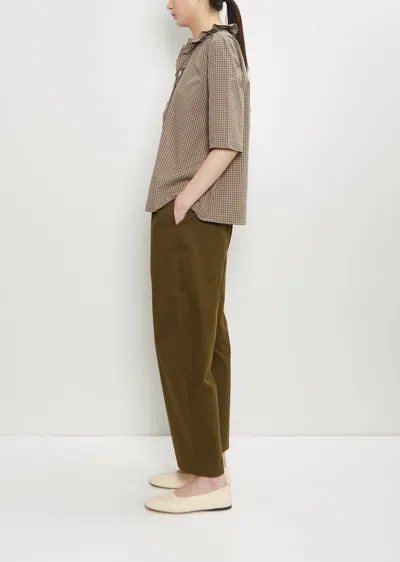 Apuntob Cotton Ruffle Collar Top In Neutral