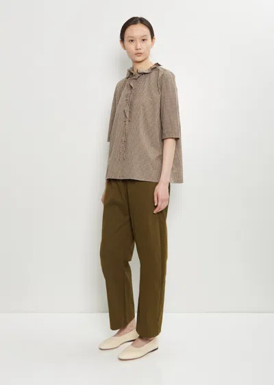 Apuntob Cotton Ruffle Collar Top In Neutral