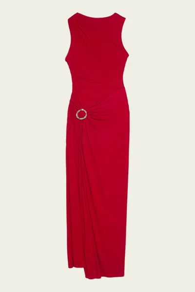 Simkhai Blaine Jersey Gown In Crimson In Red