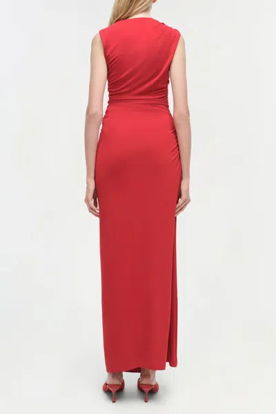 Simkhai Blaine Jersey Gown In Crimson In Red