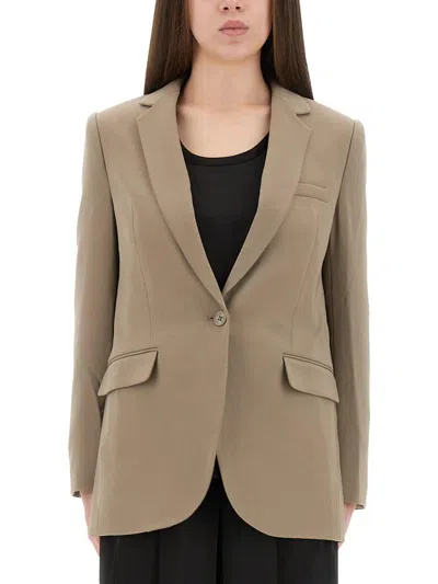 Michael Kors Crepe Blazer In Gold