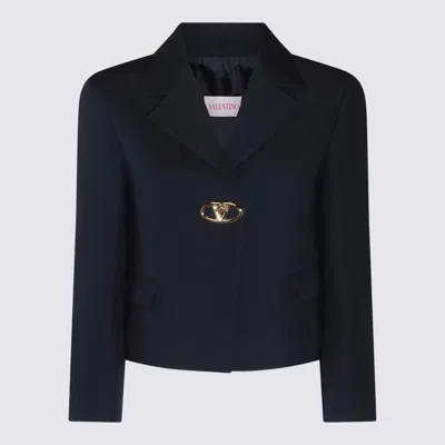 Valentino Garavani Navy Blue Wool Blazer