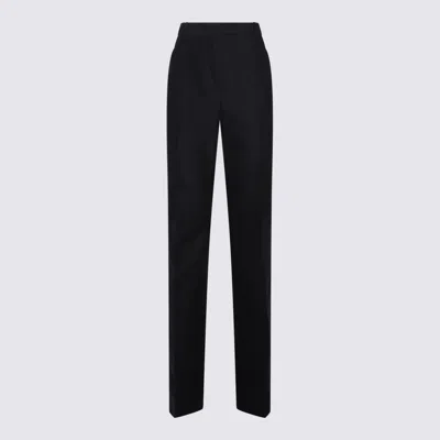Tom Ford Dark Blue Cotton Pants In Black