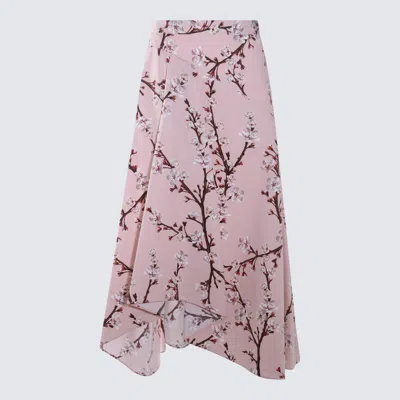 Alexander Mcqueen Floral-print Midi A-line Skirt In Pink