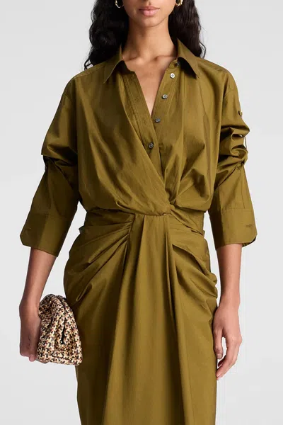 A.l.c Leo Cropped Cotton Shirt In Hazel