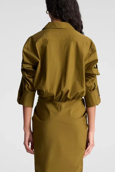 A.l.c Leo Cropped Cotton Shirt In Hazel