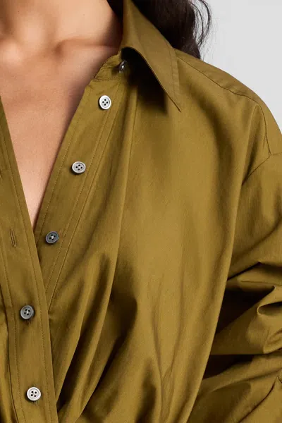 A.l.c Leo Cropped Cotton Shirt In Hazel