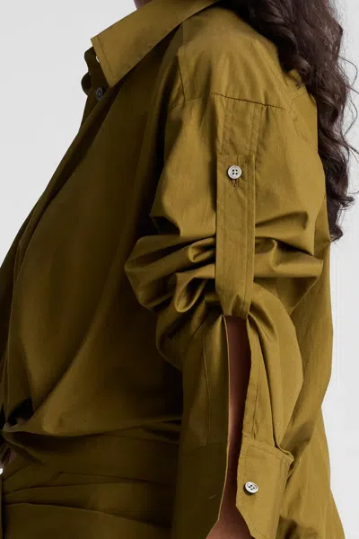 A.l.c Leo Cropped Cotton Shirt In Hazel