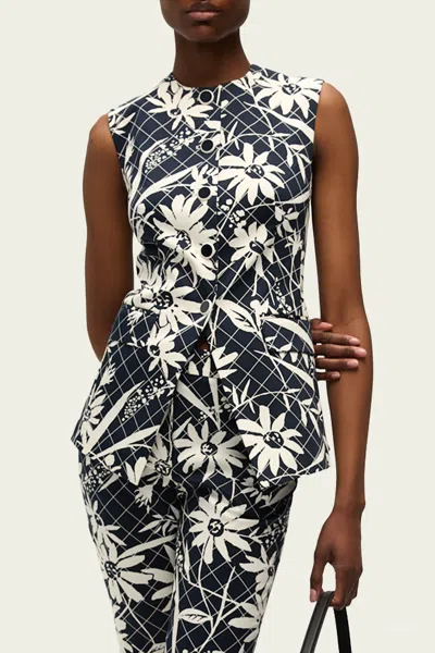 Veronica Beard Lois Vest In Navy Dove