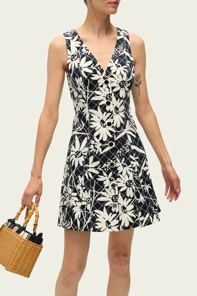 Veronica Beard Lou Mini Dress In Navy Dove In Blue