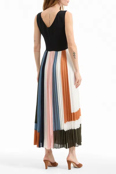 Veronica Beard Nelly Pleated Maxi Dress In Dove Multi