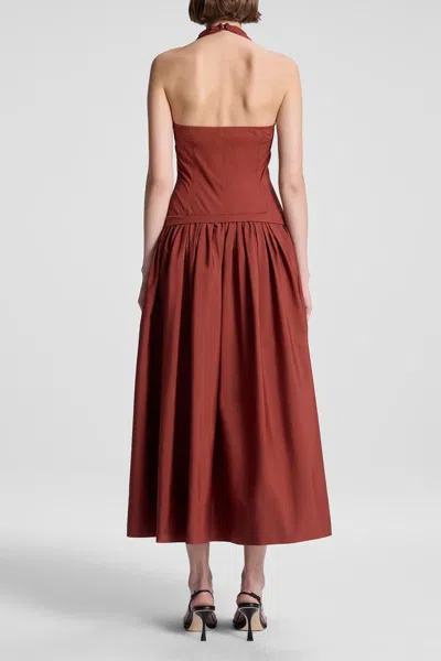 A.l.c Nora Cotton Midi Dress In Dark Bosco