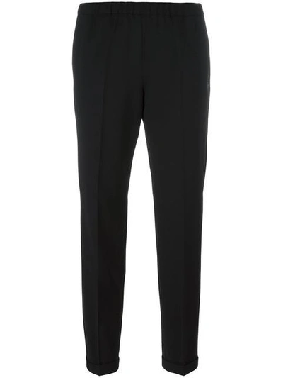 Shop Alberto Biani Pleated Tapered Trousers - Black