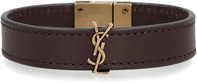 Saint Laurent Cassandre Logo Plaque Bracelet