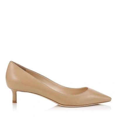 Shop Jimmy Choo Romy 40 Nude Kid Leather Pointy Toe Pumps