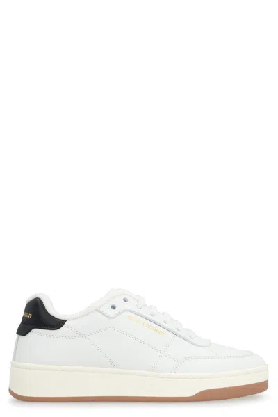 Saint Laurent Low-top Lace-up Sneakers In White