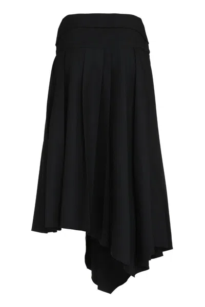 Off-white Pleated Asymmetrical Skirt