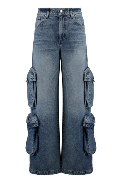 Amiri Baggy Cargo Jeans In Blue