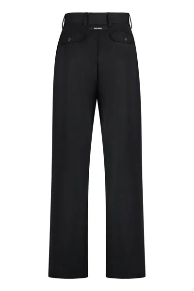 Palm Angels Wool Blend Trousers In Black