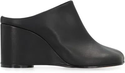 Mm6 Maison Margiela Womens Mm6 Anatomic Slipper Leather Wedge Heel