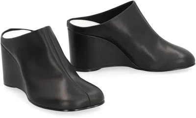 Mm6 Maison Margiela Womens Mm6 Anatomic Slipper Leather Wedge Heel