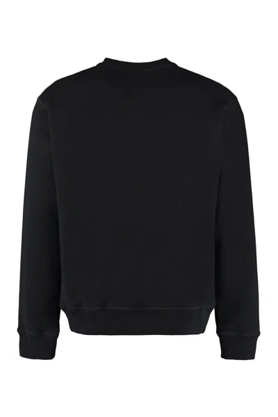 Dsquared2 Logo Detail Cotton Sweatshirt In Black